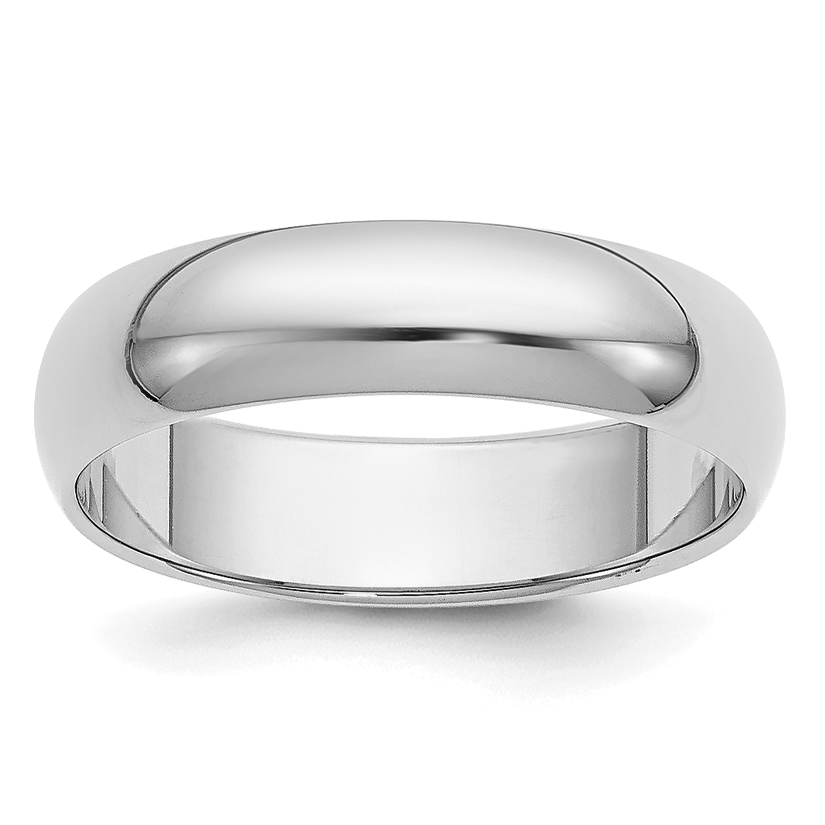 Platinum 5mm Half Round Wedding Band Size 8 (PHR050-8)