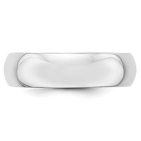 Platinum 6mm Half Round Wedding Band view 5