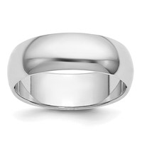 Platinum 6mm Half Round Wedding Band view 1