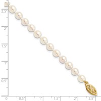 14K 5-6mm White Round Akoya Saltwater Cultured Pearl 7 Inch Bracelet view 4
