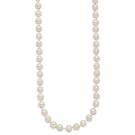 14k Round White Saltwater Akoya A Quality Cultured Pearl Necklaces
