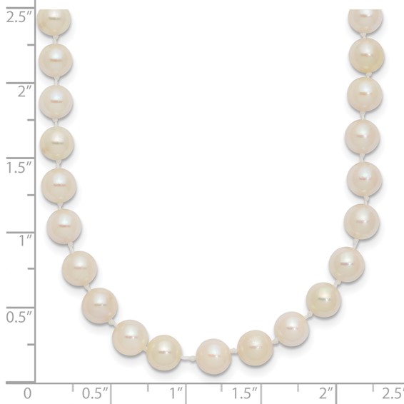 14k Round White Saltwater Akoya A Quality Cultured Pearl Necklaces