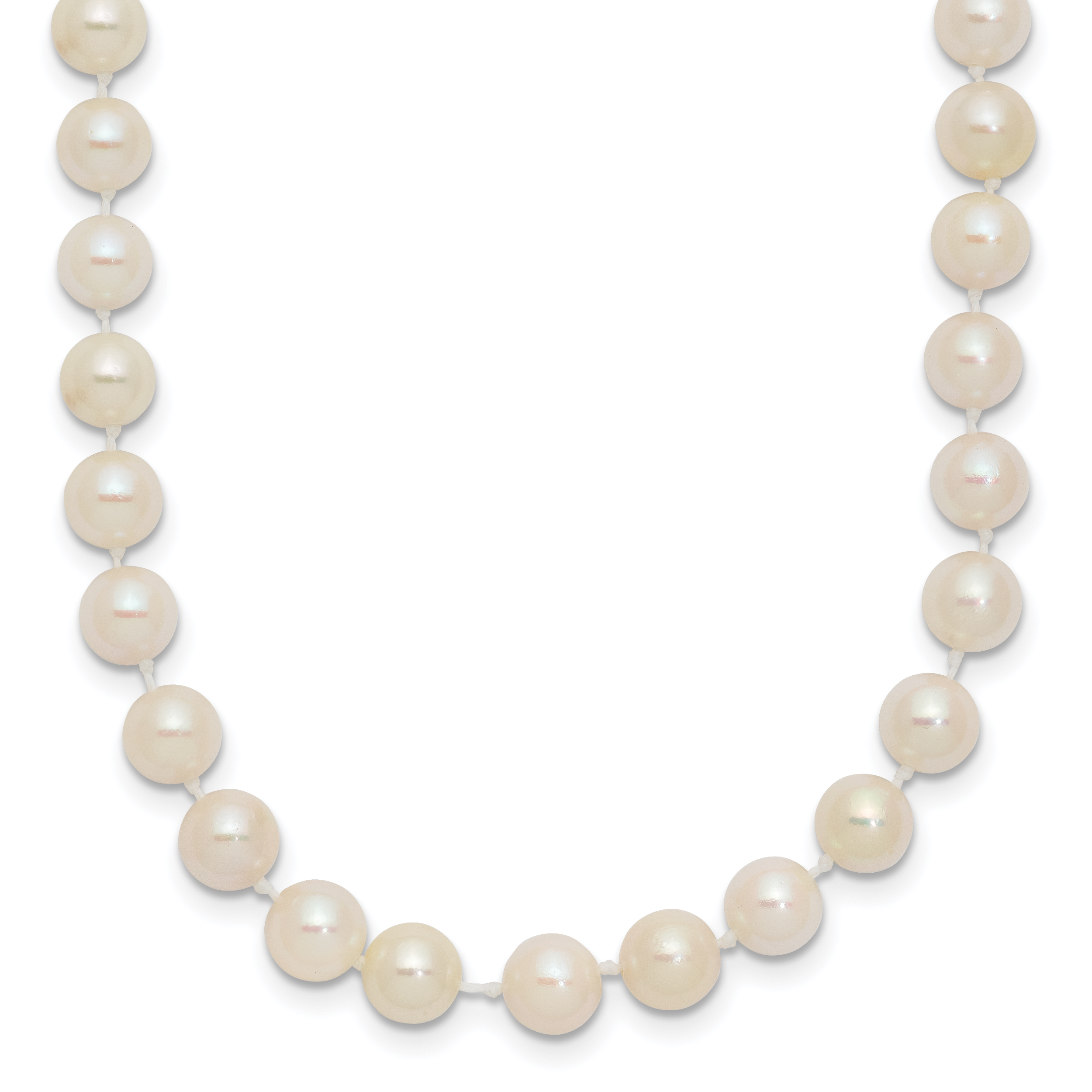 14k 5-6mm White Round Akoya Saltwater Cultured Pearl 18 inch Necklace (PL50AA-18)