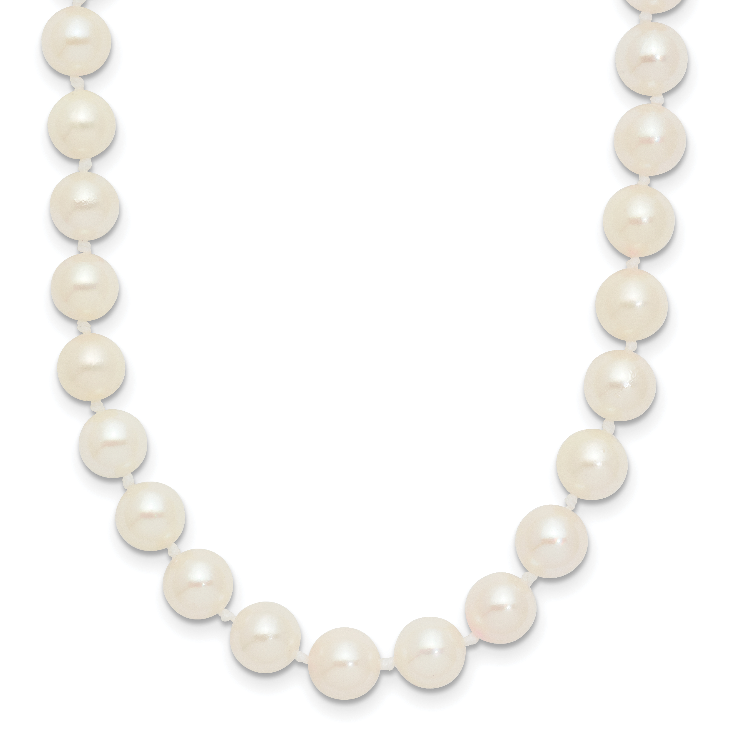 14k 6-7mm White Round Akoya Saltwater Cultured Pearl 20 inch Necklace (PL60AA-20)