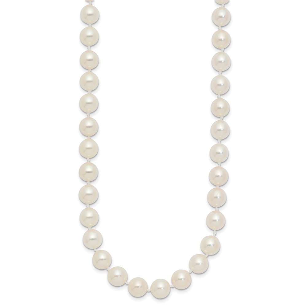 14k 7-8mm White Round Akoya Saltwater Cultured Pearl 18 inch Necklace (PL70AA-18)