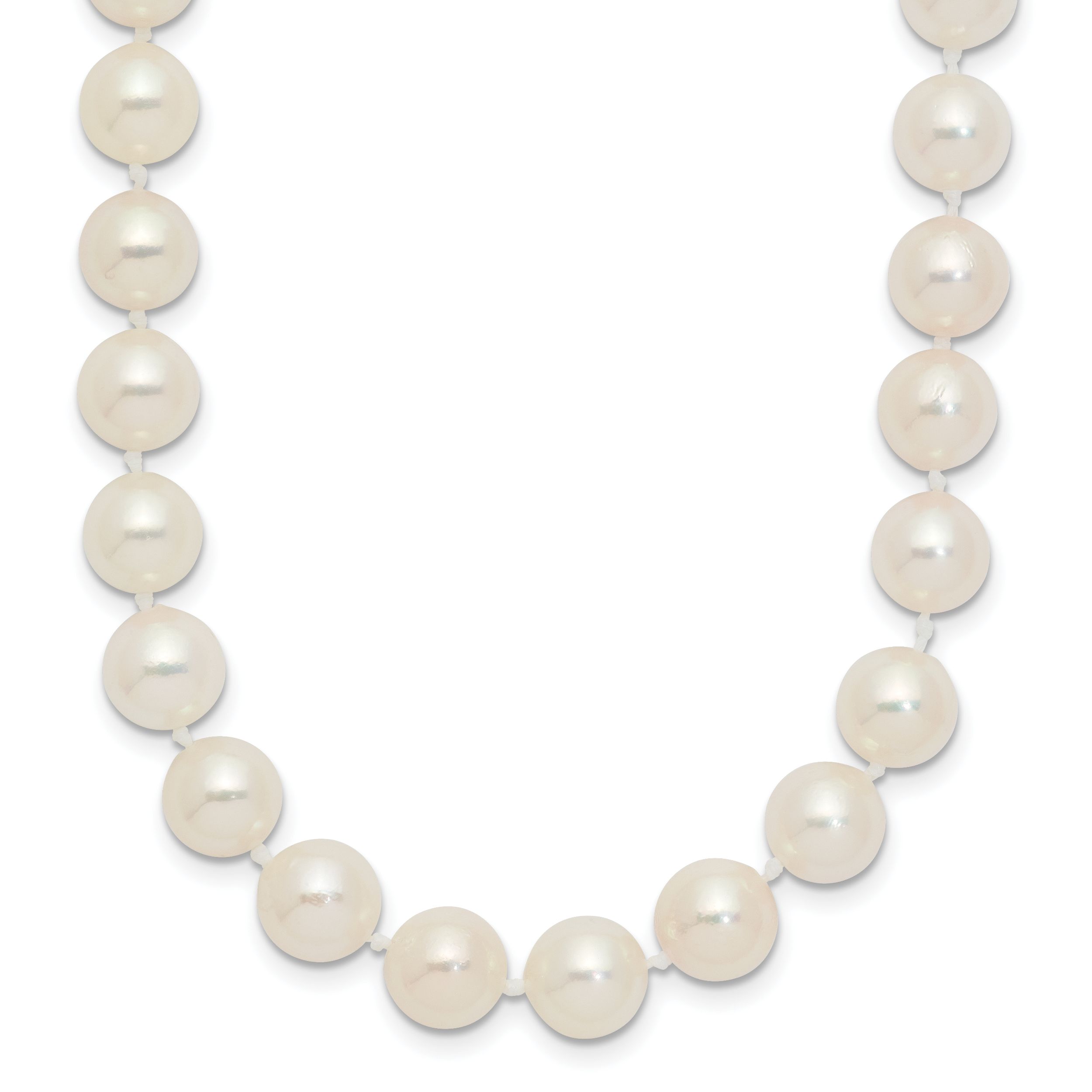 14k 7-8mm White Round Akoya Saltwater Cultured Pearl 16 inch Necklace (PL70A-16)
