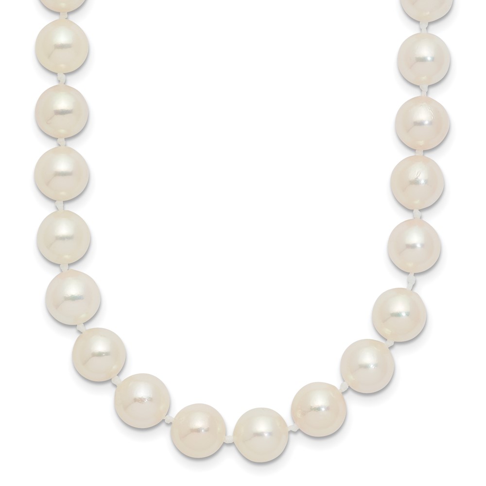 14k 7-8mm White Round Akoya Saltwater Cultured Pearl 16 inch Necklace (PL70A-16)