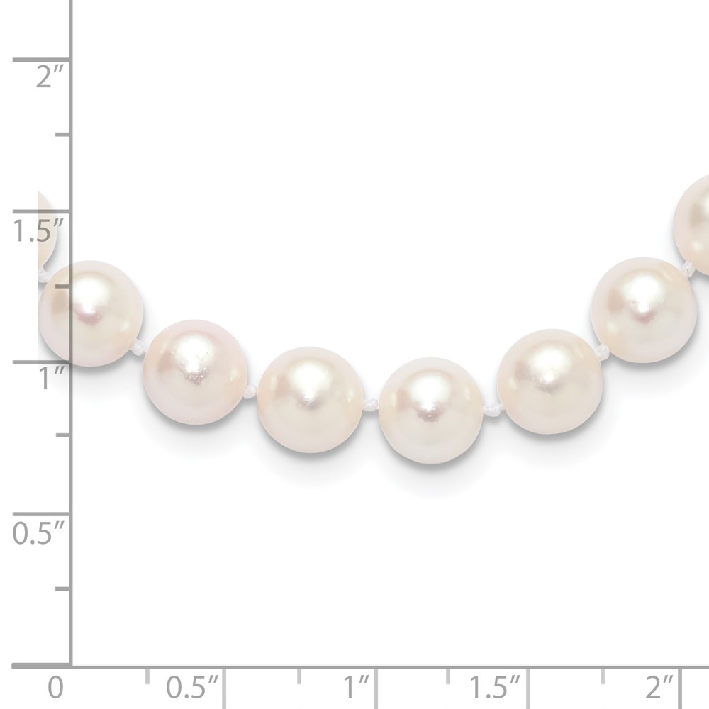 14k 8-9mm White Round Akoya Saltwater Cultured Pearl 16 inch Necklace (PL80AA-16)
