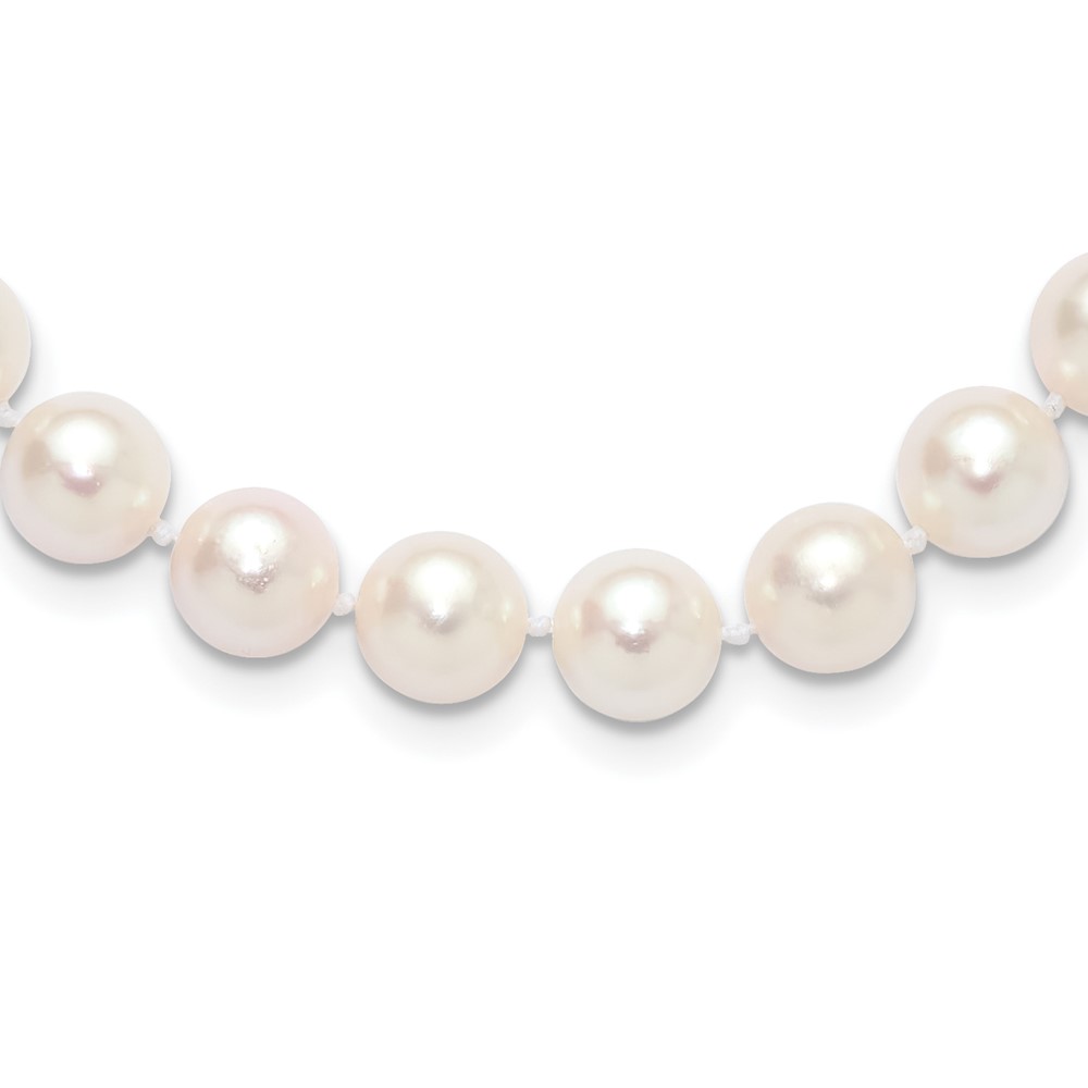14k 8-9mm White Round Akoya Saltwater Cultured Pearl 16 inch Necklace (PL80AA-16)
