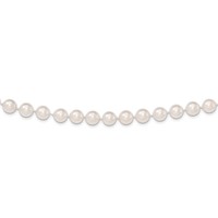 14K Yellow Gold 8-9mm White Round Akoya Saltwater Cultured Pearl Necklace, 18" view 1