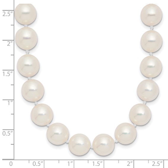 14k Polished 9-10mm Round White Akoya Saltwater Cultured Pearl 18 inch Necklace