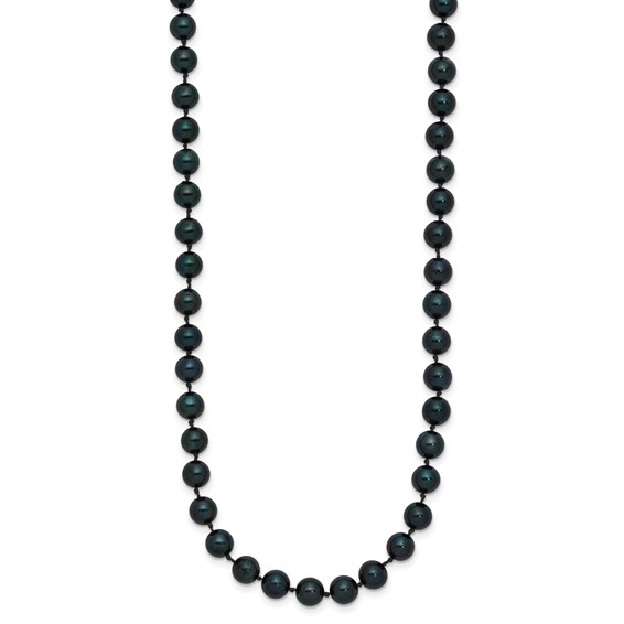 14kw Round Black Saltwater Akoya Cultured Pearl Necklaces