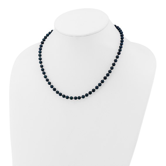 14kw Round Black Saltwater Akoya Cultured Pearl Necklaces