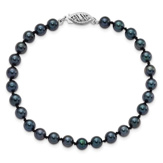 14kw Round Black Saltwater Akoya Cultured Pearl Bracelets