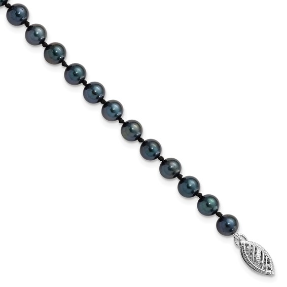 14kw Round Black Saltwater Akoya Cultured Pearl Bracelets