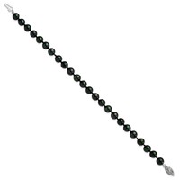 14K White Gold 6-7mm Black Round Akoya Saltwater Cultured Pearl Bracelet, 7" view 2