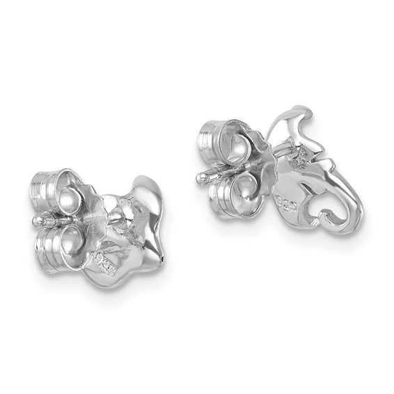 Sterling Silver Rhodium-plated Polished Cownose Stingray Post Earrings