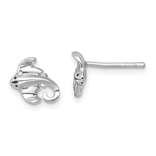Sterling Silver Rhodium-plated Polished Cownose Stingray Post Earrings
