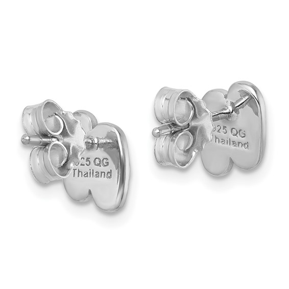 Sterling Silver Rhodium-Plated Polished Double Flip Flop Post Earrings