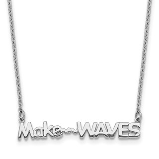 Sterling Silver Rhodium-Plated 'Make Waves' 16 inch with a 1.5 inch extention Necklace