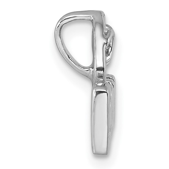 Sterling Silver Rh-Plated Polished Double Flipflop & 'Beach' Chain Slide