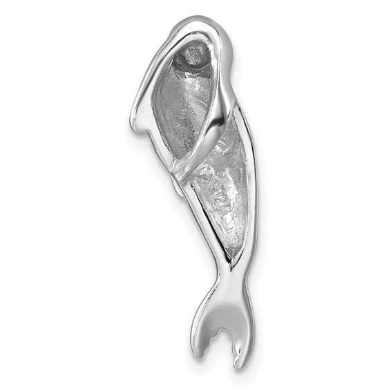 Sterling Silver Rhodium-plated Polished CZ Eye Harbor Seal Pendant