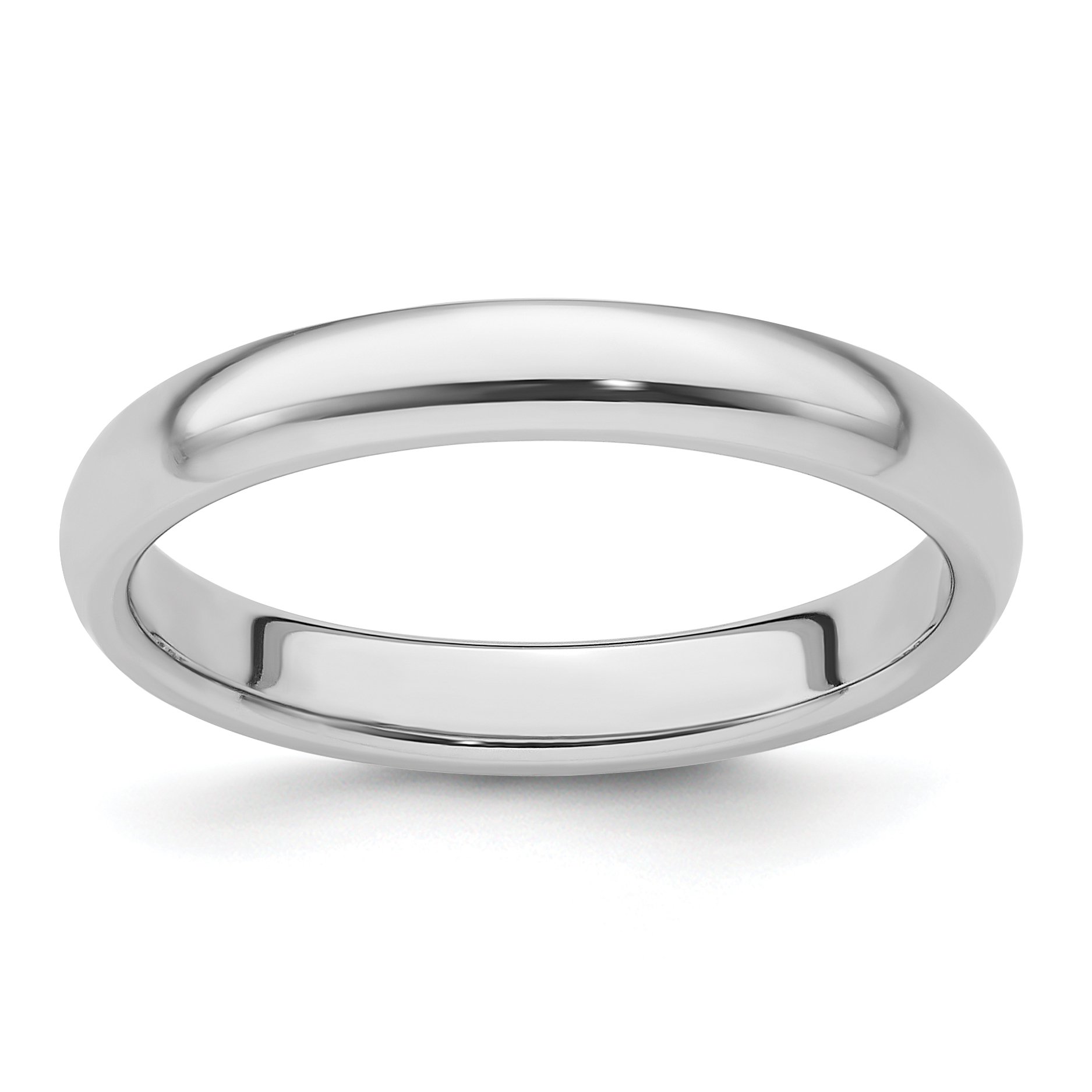 Platinum 3mm Lightweight Comfort-Fit Wedding Band Size 10.5 (PLWCF030-10.5)