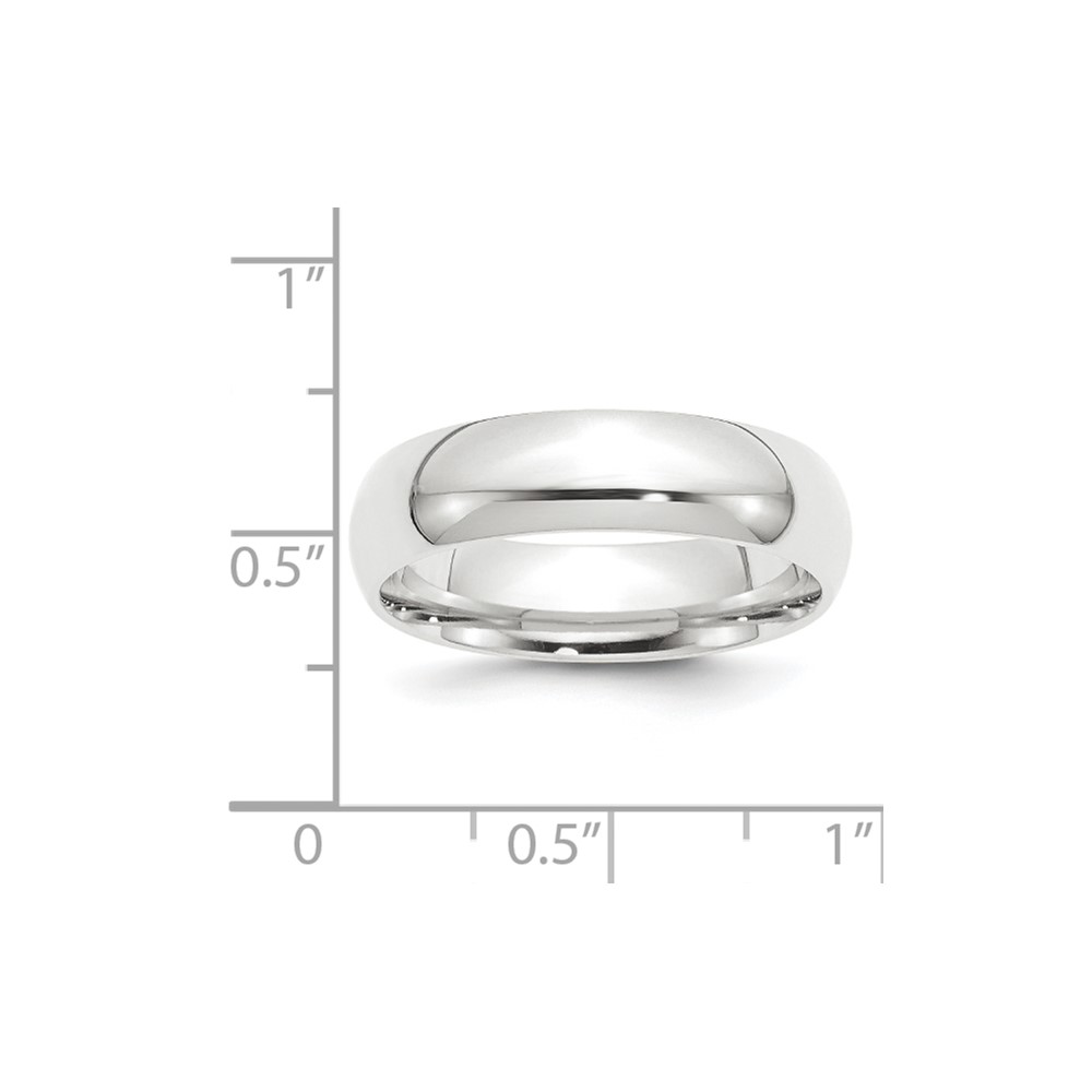 Platinum 6mm Lightweight Comfort-Fit Wedding Band Size 11.5 (PLWCF060-11.5)