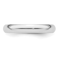 Platinum 3mm Half Round Featherweight Wedding Band view 5