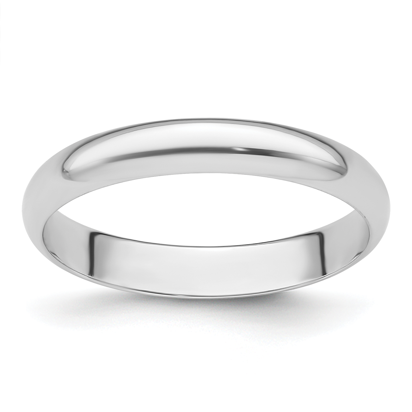 Platinum 3mm Half Round Featherweight Wedding Band Size 10 (PLWHR030-10)