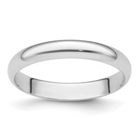 Platinum 3mm Half Round Featherweight Wedding Band view 1
