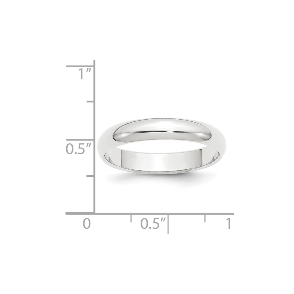 Platinum 4mm Half Round Featherweight Wedding Band Size 10 (PLWHR040-10)