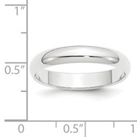 Platinum 4mm Half Round Featherweight Wedding Band view 3