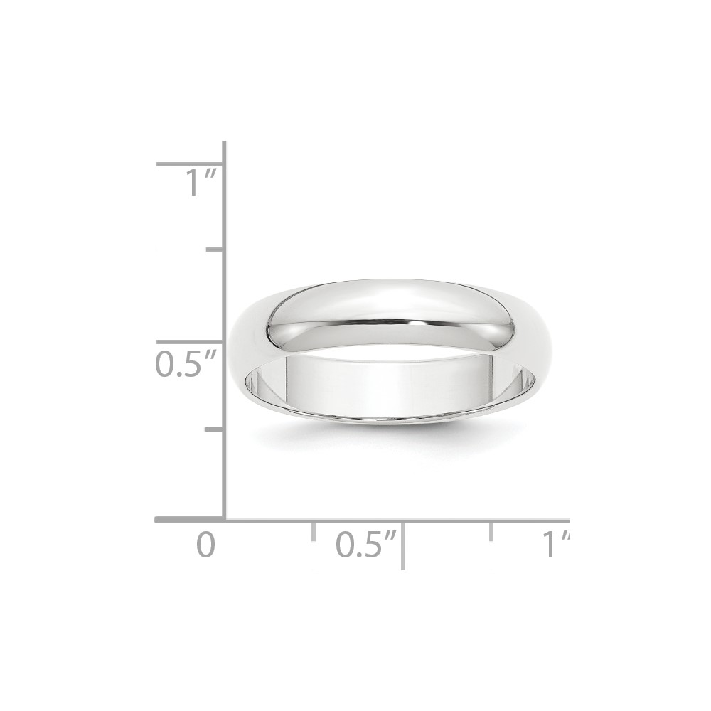 Platinum 5mm Half Round Featherweight Wedding Band Size 8 (PLWHR050-8)