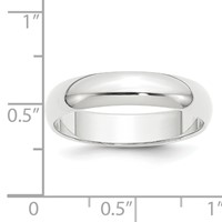 Platinum 5mm Half Round Featherweight Wedding Band view 3