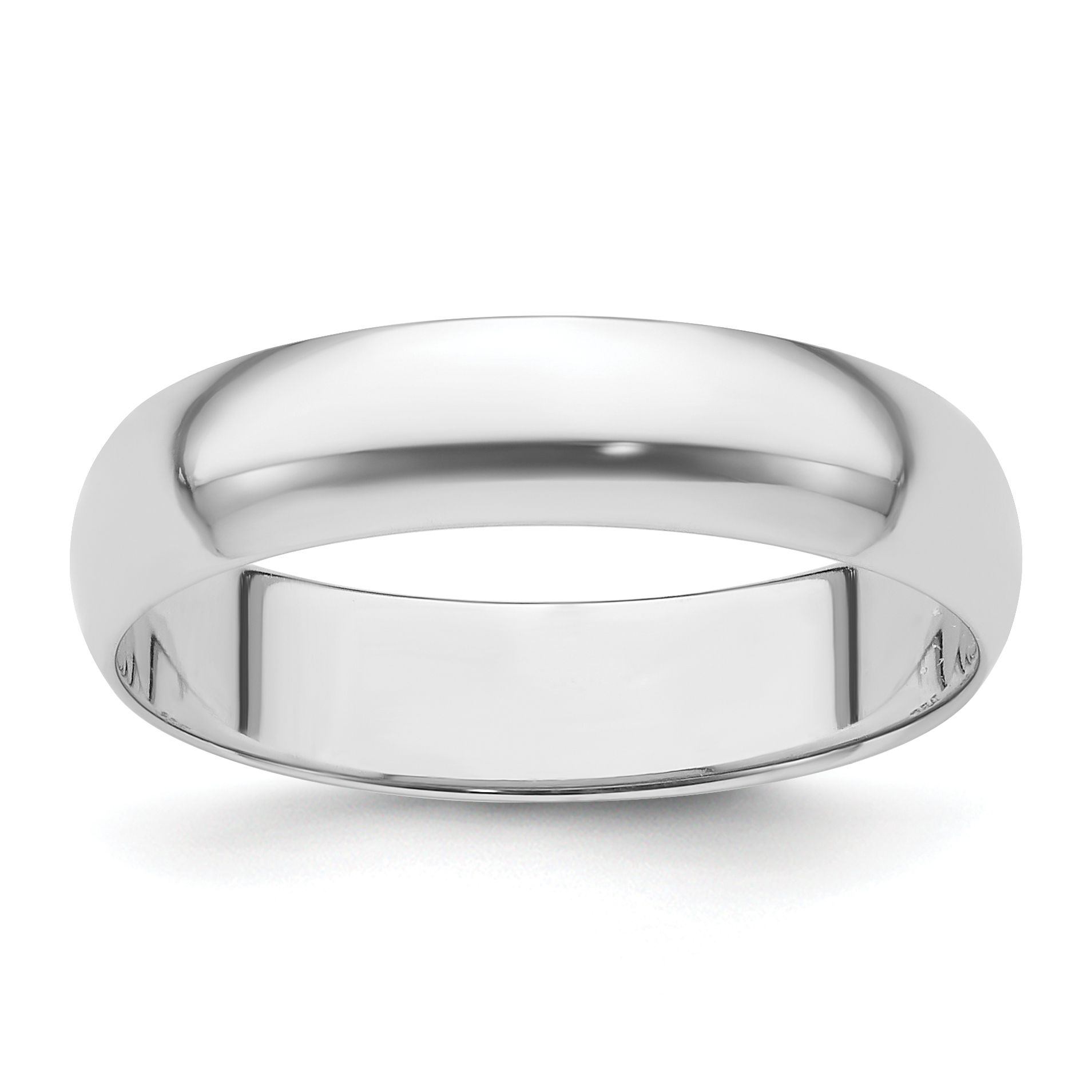 Platinum 5mm Half Round Featherweight Wedding Band Size 8.5 (PLWHR050-8.5)