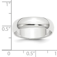 Platinum 6mm Half Round Featherweight Wedding Band - Size 5 view 2