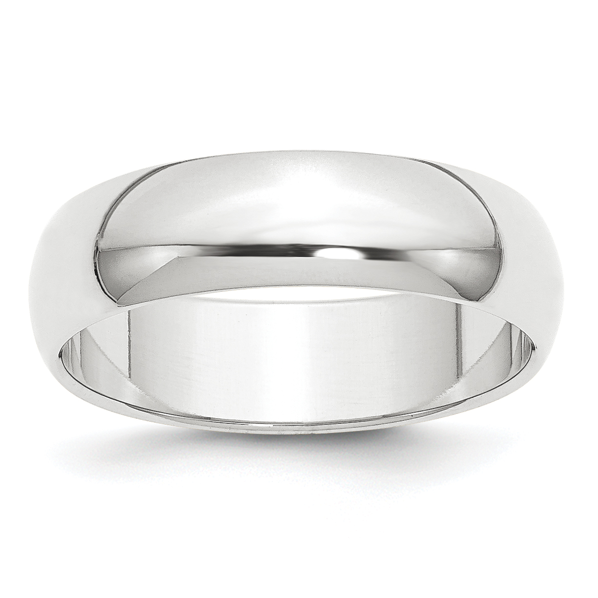 Platinum 6mm Half Round Featherweight Wedding Band Size 10 (PLWHR060-10)