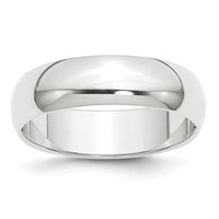 Platinum 6mm Half Round Featherweight Wedding Band - Size 5 view 1