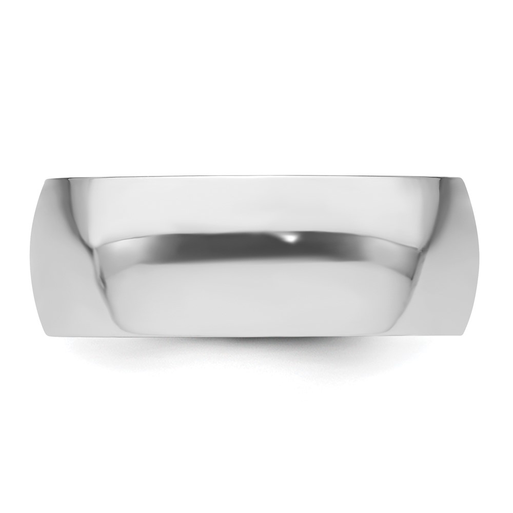 Platinum 8mm Half Round Featherweight Wedding Band Size 6.5 (PLWHR080-6.5)