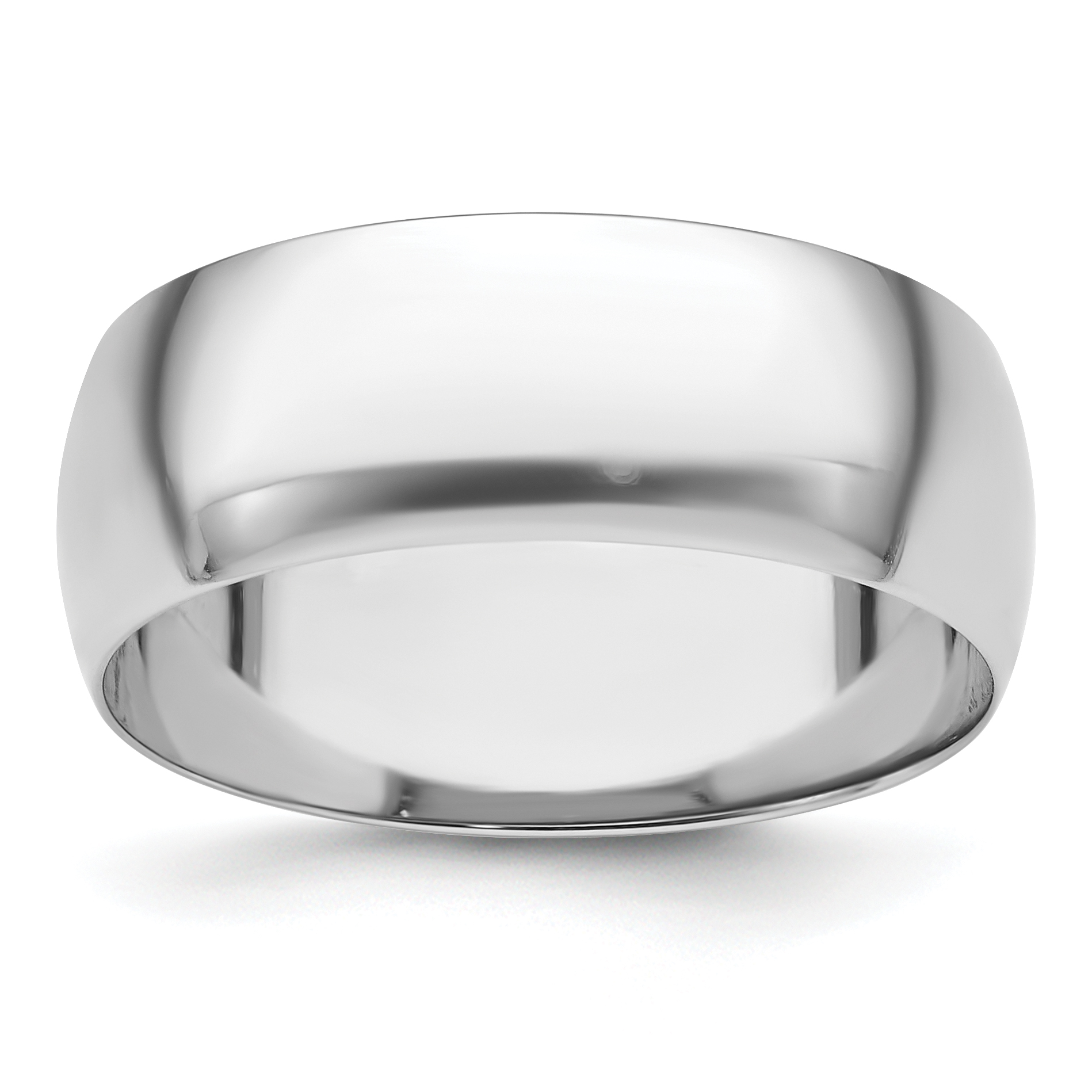 Platinum 8mm Half Round Featherweight Wedding Band Size 6.5 (PLWHR080-6.5)