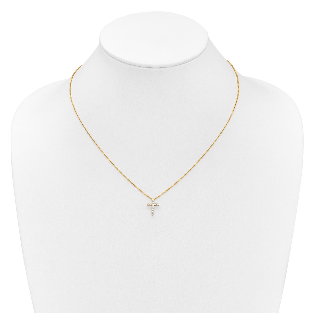 10k Diamond Cross 18 inch Necklace (PM1000-025-1YA)
