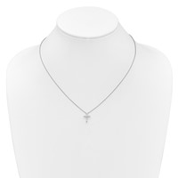 True Origin 14K White Gold 0.25 Carat Lab Grown Diamond VS+ F+ Complete Cross Necklace, 18" view 4