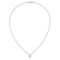 True Origin 14K White Gold 0.25 Carat Lab Grown Diamond VS+ F+ Complete Cross Necklace, 18" view 5