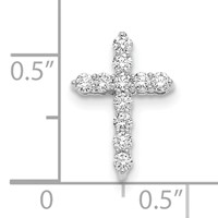 14K White Gold 0.25 Carat Lab Grown Diamond VS SI+ G+ Complete Cross Pendant view 2