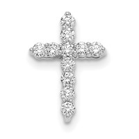 14K White Gold 0.25 Carat Lab Grown Diamond VS SI+ G+ Complete Cross Pendant view 1