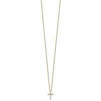 True Origin 14K Yellow Gold 0.25 Carat Lab Grown Diamond VS+ F+ Complete Cross Necklace, 18" view 2