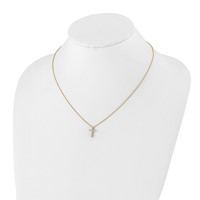True Origin 14K Yellow Gold 0.25 Carat Lab Grown Diamond VS+ F+ Complete Cross Necklace, 18" view 4