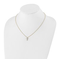 14K Yellow Gold 0.25 Carat Lab Grown Diamond VS SI+ G+ Complete Cross Pendant Necklace, 18" view 3