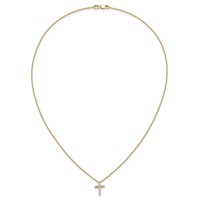 14K Yellow Gold 0.25 Carat Lab Grown Diamond VS SI+ G+ Complete Cross Pendant Necklace, 18" view 4